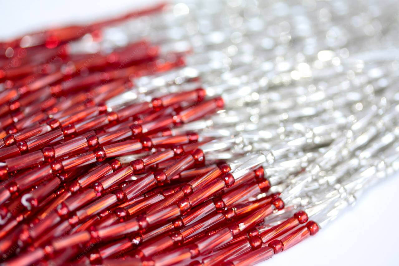 Пучки стеклярусу Siam+ Silver 6mm кручений
